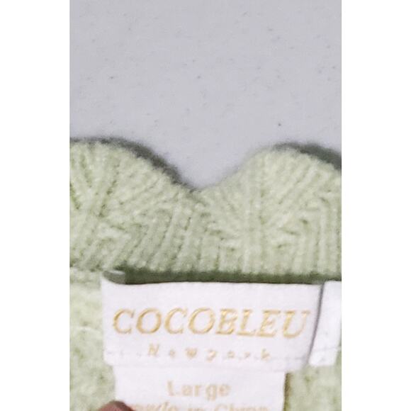 CocoBleu Womens V-Neck Ruffled Sweater Size Large Feminine Vintage Vibe Boho - Picture 3 of 5